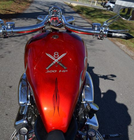 2008 V8 (350 engine) Red Tribal -Flame cut Fenders - SOLD -